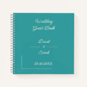 Einfache Aquamarine Hochzeitsgäste Notizblock (Vorderseite)