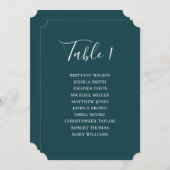 Einfache aquamarine Hochzeitssitzkarte. Modernes D Einladung (Vorne/Hinten)
