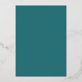 Einfache Aquamarine Jade Save the Date Gold Folieneinladung (Rückseite)