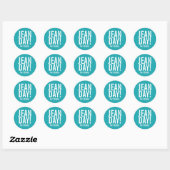 Einfache Aquamarine Jean Day Stickers (Blatt)