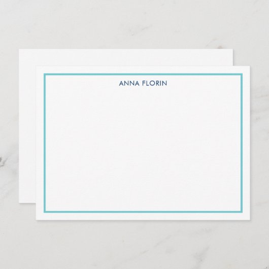 Einfache Aquamarine Karte (Vorne/Hinten)