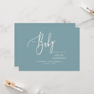 Einfache Aquamarine Kinderdusche Einladung