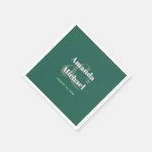 Einfache Aquamarine moderne Minimalistische Hochze Serviette (Ecke)