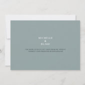 Einfache Aquamarine Monogramm Hochzeit speichern S Save The Date (Rückseite)