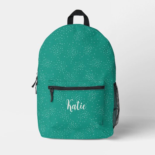 Einfache Aquamarine Monogramm Mit Monogramm Name Bedruckter Rucksack (Vorderseite)