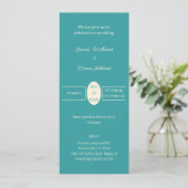 Einfache Aquamarine Personalisierte Hochzeit Save The Date (Stehend Vorderseite)