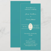 Einfache Aquamarine Personalisierte Hochzeit Save The Date (Vorne/Hinten)