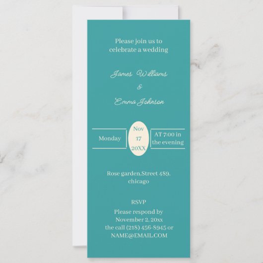 Einfache Aquamarine Personalisierte Hochzeit Save The Date (Vorderseite)