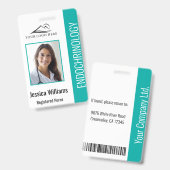 Einfache Aquamarine Pflege Ausweis (Front & Back)