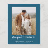 Einfache Aquamarine Save the Date Einladung (Vorderseite)