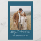 Einfache Aquamarine Save the Date Einladung (Vorderseite)