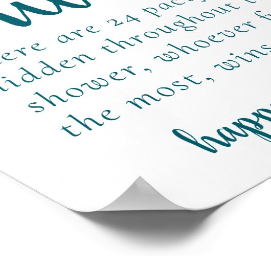 Einfache Aquamarine Schnuller-Jagd | Mitternacht-G Poster (Ecke)