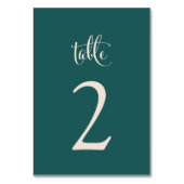 Einfache Aquamarine Taupe Fall Boho Hochzeit Tischnummer (Rückseite)