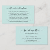 Einfache Aquamarine Türkis Elegante Lashes Visitenkarte (Vorne/Hinten)