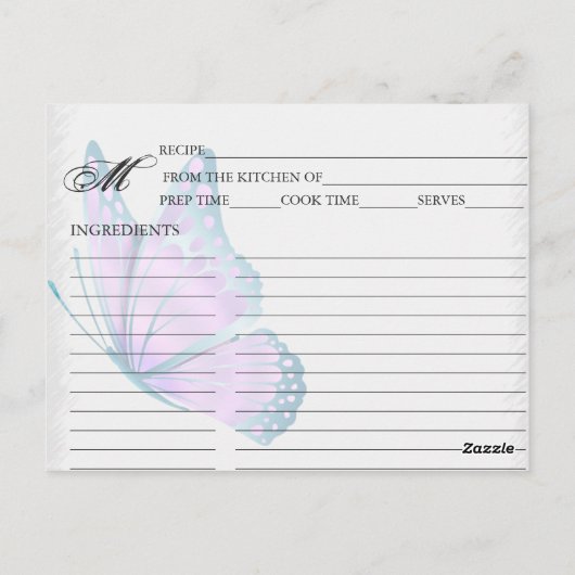 Einfache Aquamarine und mauve Schmetterlingskarte Postkarte (Rückseite)