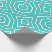 Einfache Aquamarine und weiße Gemusterte Geschenkw Geschenkpapier (Ecke)