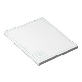Einfache Aquamarine und weiße Monogramm Notizblock (angewinkelt)