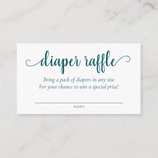 Einfache Aquamarine Windelanlage | Dunkelblaugrüne Begleitkarte (Vorderseite)