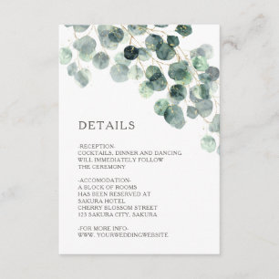 Einfache Aquarell-Blatt-Grün-Hochzeit Begleitkarte