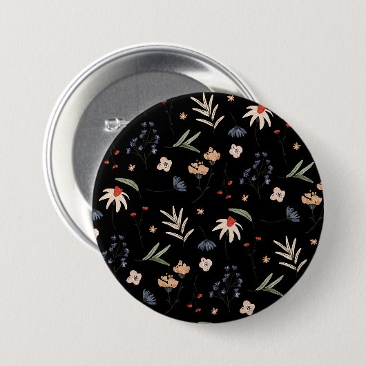 Einfache Aquarell-Blume 1 Button (Vorne & Hinten)