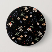 Einfache Aquarell-Blume 1 Button (Vorderseite)