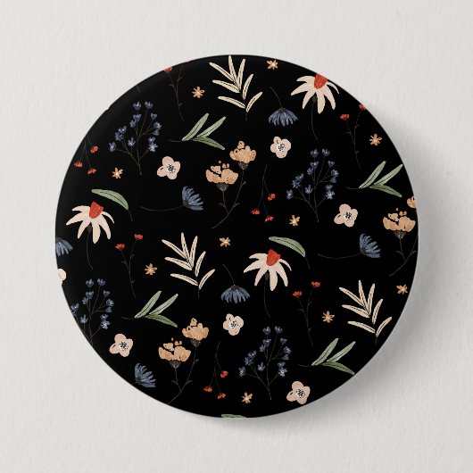 Einfache Aquarell-Blume 1 Button (Vorderseite)