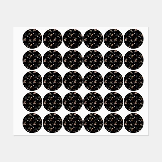 Einfache Aquarell-Blume 1 Etiketten (Blatt)