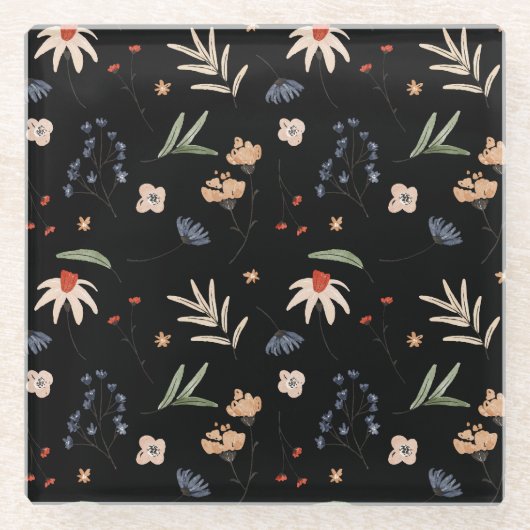 Einfache Aquarell-Blume 1 Glasuntersetzer (Vorderseite)