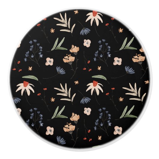 Einfache Aquarell-Blume 1 Keramikknauf (Vorderseite)