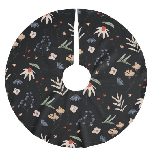 Einfache Aquarell-Blume 1 Polyester Weihnachtsbaumdecke (Vorderseite)