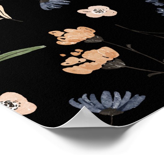 Einfache Aquarell-Blume 1 Poster (Ecke)