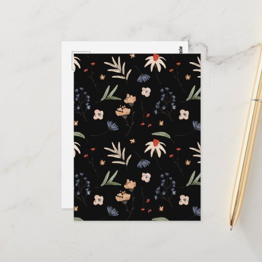 Einfache Aquarell-Blume 1 Postkarte (Vorderseite/Rückseite Beispiel)