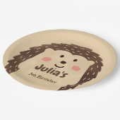 Einfache Aquarell-Igel Geburtstag Pappteller (Schrägansicht)