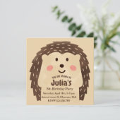 Einfache Aquarell-Igel Geburtstagsparty Einladung (Stehend Vorderseite)