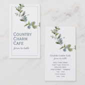 Einfache Aquarellblau-Blume Visitenkarte (Vorne/Hinten)