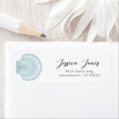 Einfache Aquarellblau-Muschel-Rücksendeadresse (Insitu)