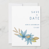 Einfache Aquarellblau Save the Date Einladung (Vorderseite)