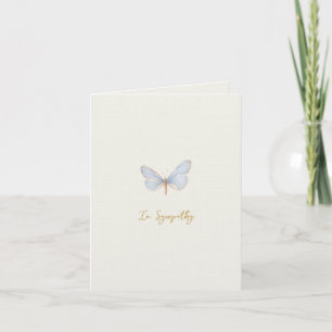 Einfache Aquarellblaue Schmetterling-Trauerkarte Dankeskarte