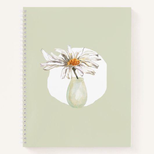 Einfache Aquarellblüte Modernes Weiß Notizblock (Vorderseite)