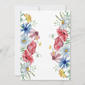 Einfache Aquarellblütendusche Einladung (Rückseite)