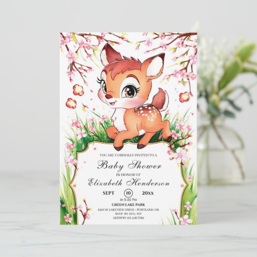 Einfache Aquarelldusche Einladung (Stehend Vorderseite)