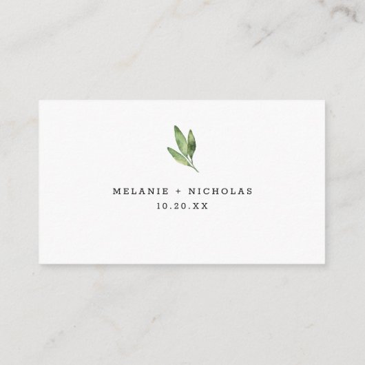 Einfache Aquarellenhochzeit RSVP online Begleitkarte (Rückseite)