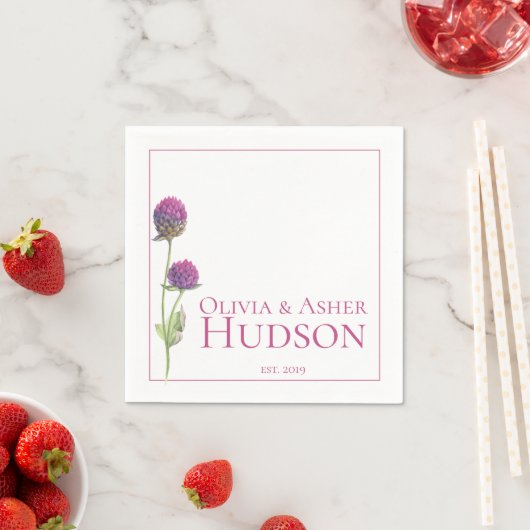 Einfache Aquarellfarbe Amaranth Thistle Empfang Serviette (Beispiel)