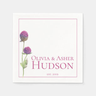 Einfache Aquarellfarbe Amaranth Thistle Empfang Serviette