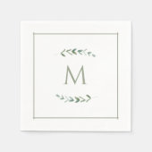 Einfache Aquarellfarbe Eukalyptus-Farbe Grün Serviette (Vorderseite)