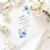 Einfache Aquarellfarben Blütenduft Blauer Hochzeit Save The Date