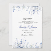 Einfache Aquarellfarben Blütenduft Blauer Hochzeit Save The Date (Vorderseite)