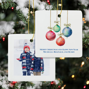 Einfache Aquarellfarben Foto Weihnachtsschmuck