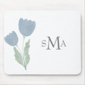 Einfache Aquarellfarben-Monogramm-FlorTypografie Mousepad (Vorne)