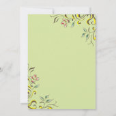 Einfache Aquarellfarben-Rose Blätter Brautparty Einladung (Rückseite)